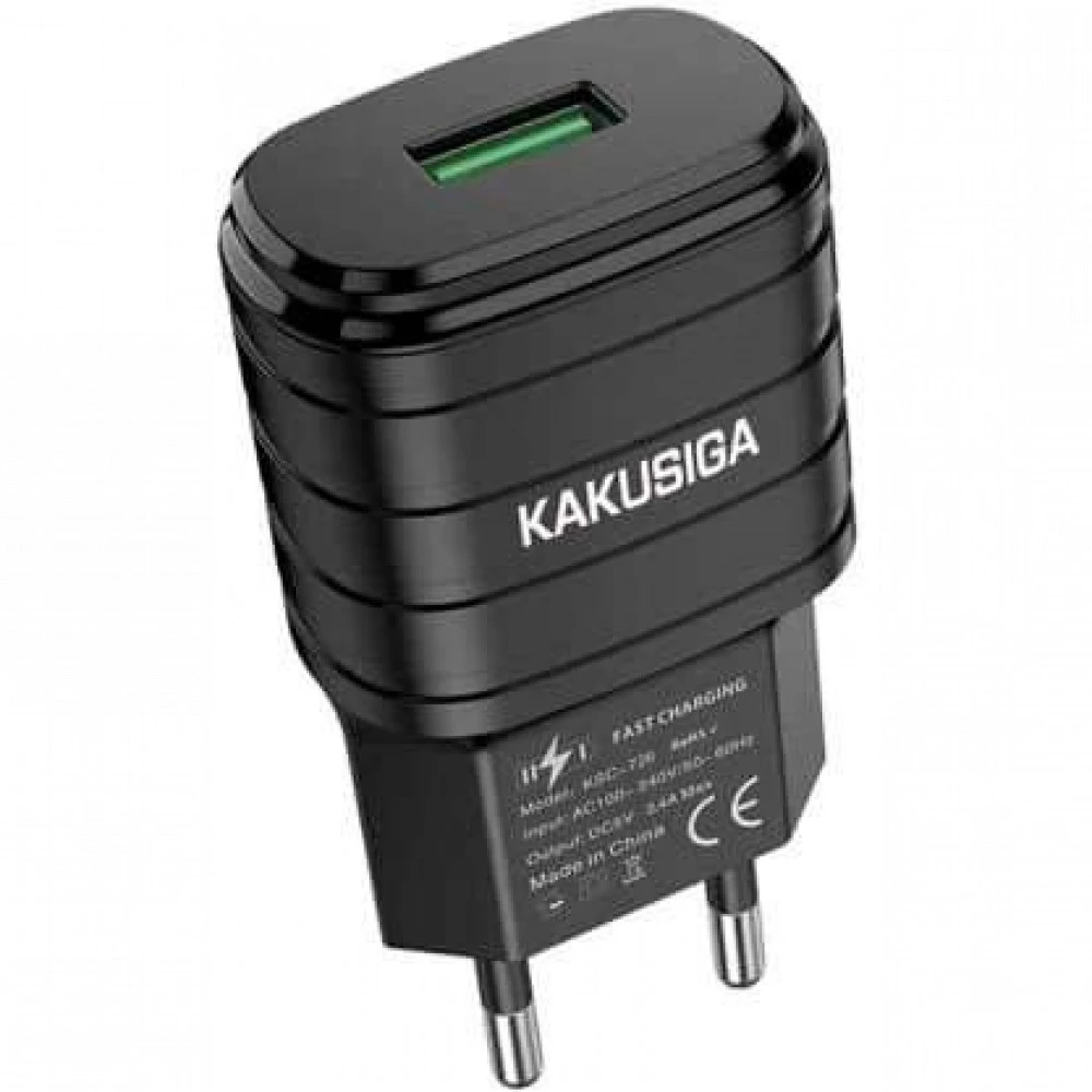 NO NAME Адаптер Евровилка 220V на 1xUSB 2.4A/5V (KSC-726) KAKU 0013152