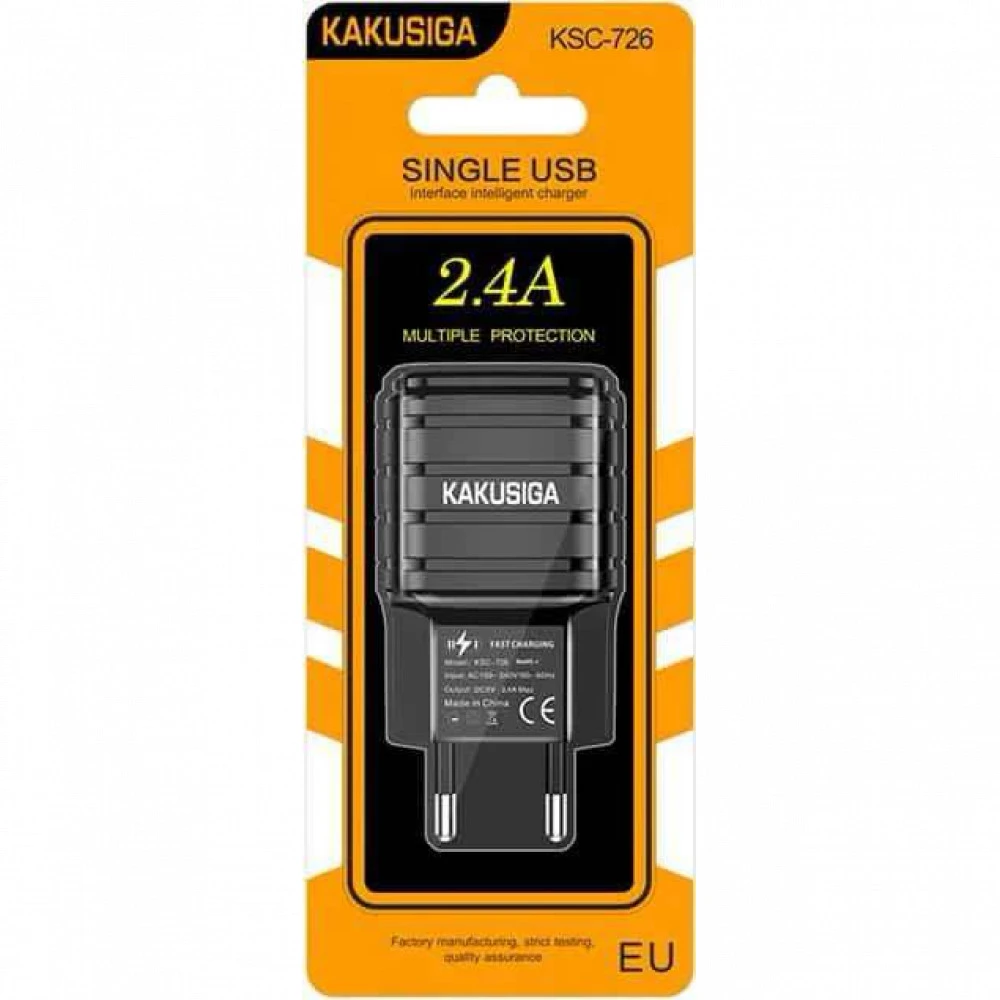 NO NAME Адаптер Евровилка 220V на 1xUSB 2.4A/5V (KSC-726) KAKU 0013152