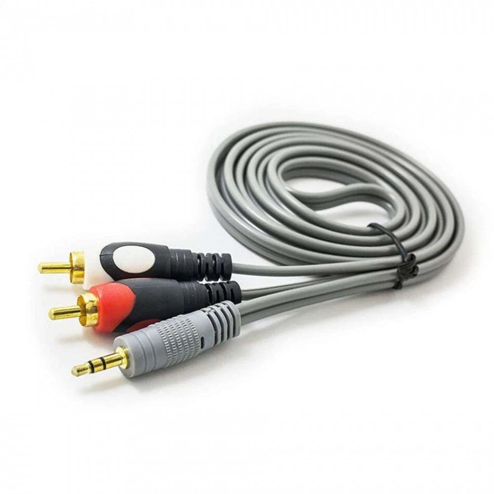 Кабель интерфейсный NO NAME Кабель Audio(m) 3.5mm - 2RCA(m), 1.5m 0000684