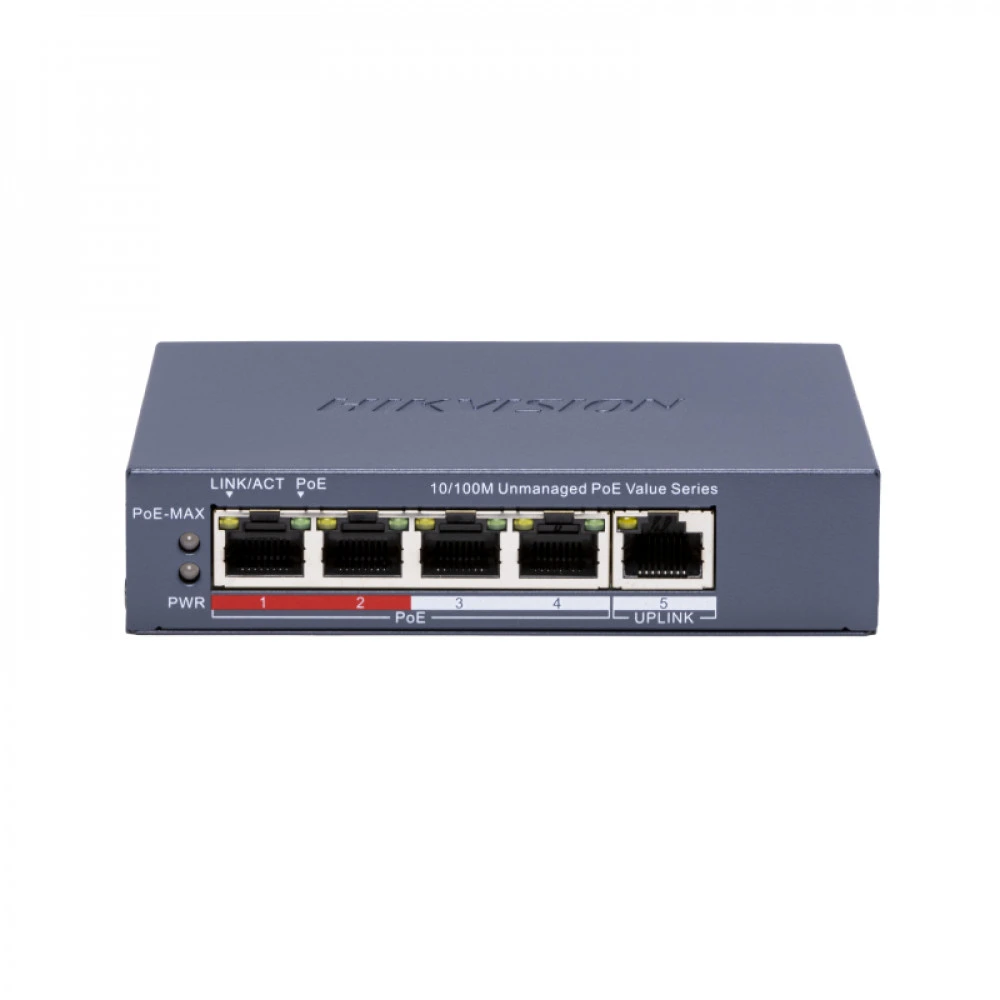 Коммутатор Hikvision DS-3E0105P-E/M(C) 100 Base-TX (100 мбит/с)