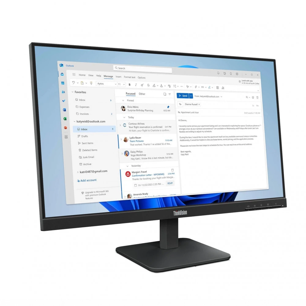 Монитор Lenovo ThinkVision S24-4e 64B5KAT1EU 23.8 ", IPS, Full HD 1920x1080 (16:9), 100 Гц
