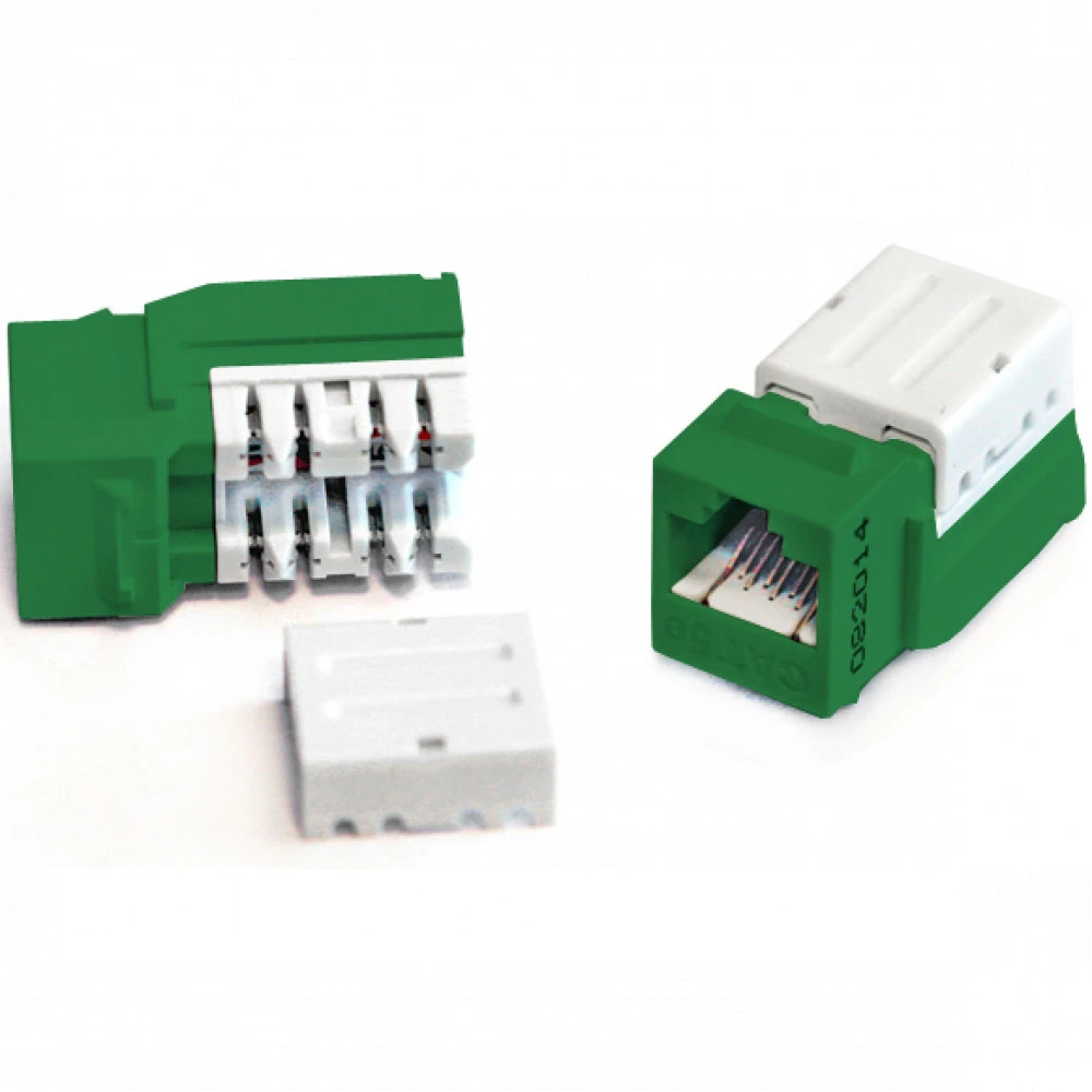 Модуль Hyperline Модуль Keystone Jack RJ-45(8P8C) категория 5e KJNE-8P8C-C5E-90-GN
