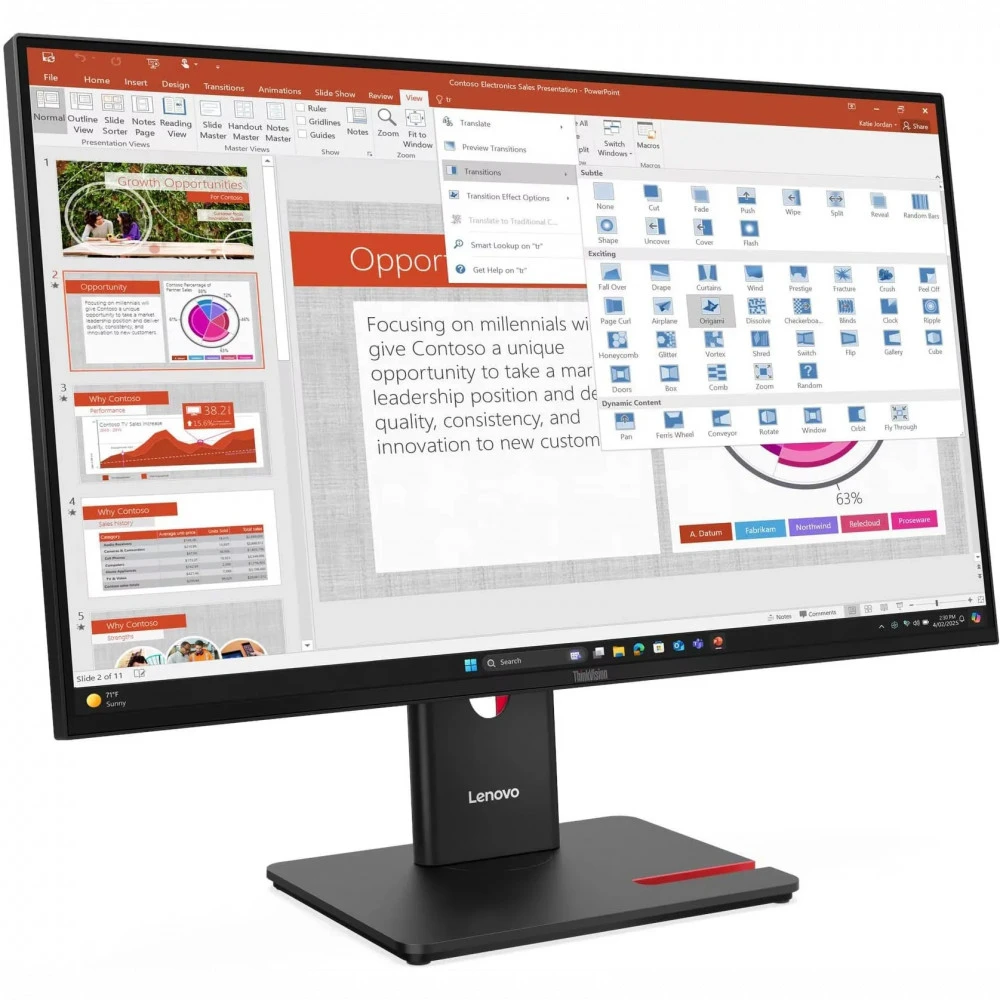 Монитор Lenovo ThinkVision T27-40 64A5MAT6EU 27 ", IPS, Full HD 1920x1080 (16:9), 120 Гц