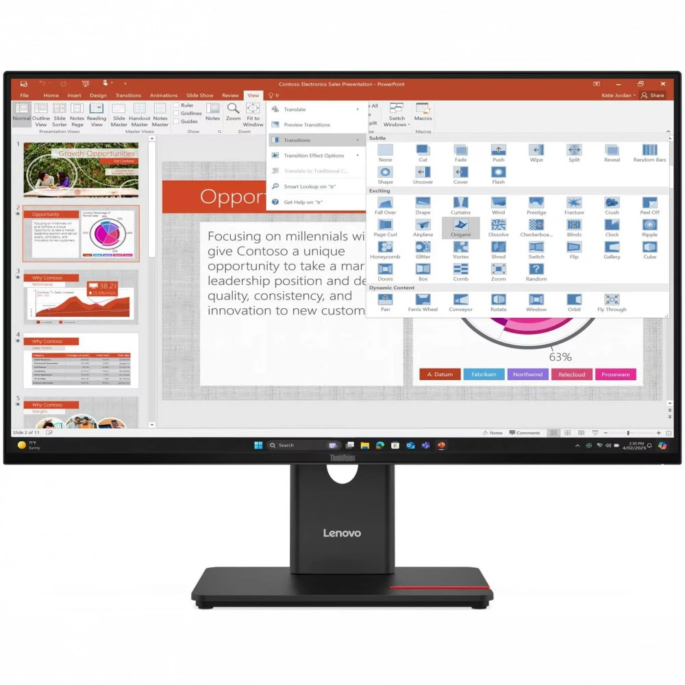 Монитор Lenovo ThinkVision T27-40 64A5MAT6EU 27 ", IPS, Full HD 1920x1080 (16:9), 120 Гц