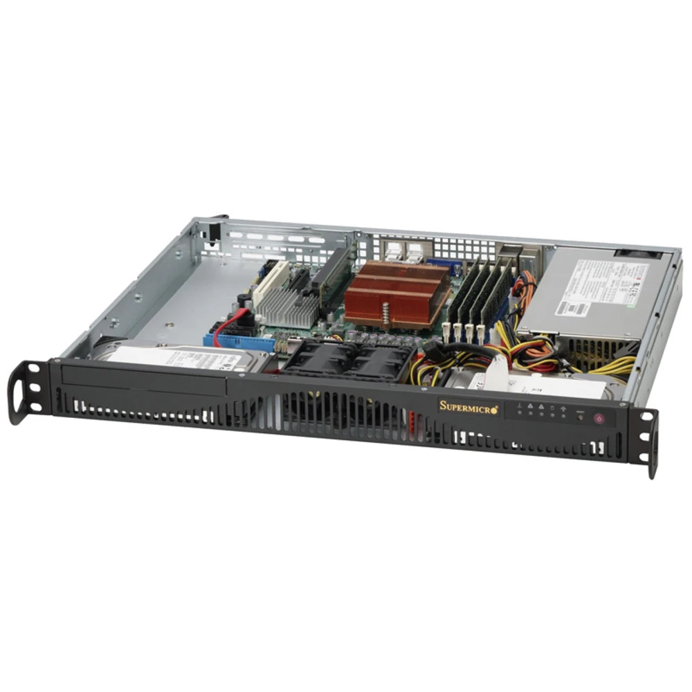Сервер Supermicro CSE-512F-350B A2SDI512F 1U Rack, Atom C3558, 2200 МГц, 4, 8, 1 x 16 ГБ, 1x 480 ГБ