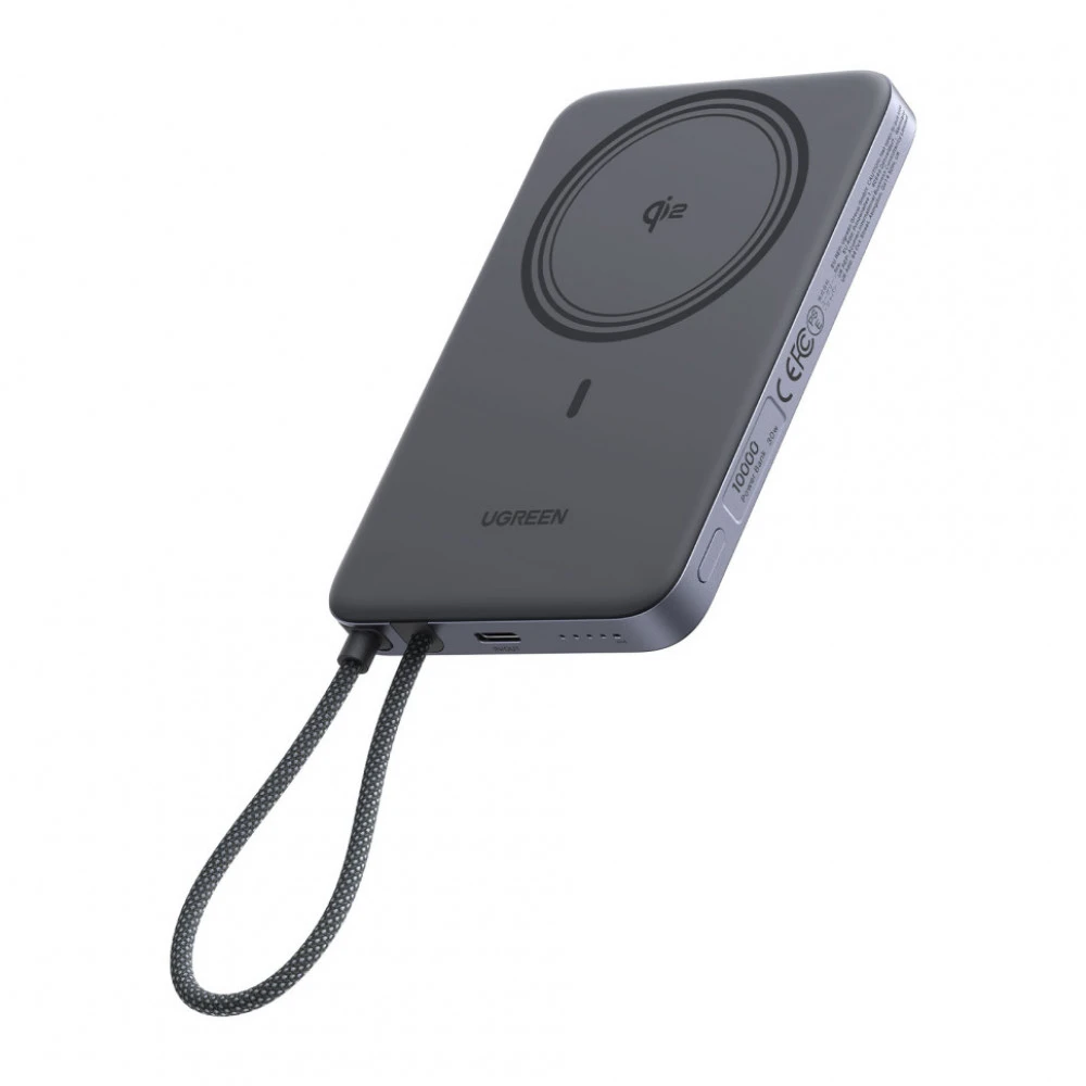 Внешний аккумулятор (Power Bank) UGREEN Power Bank Mag-Safe 75982B 10000 мАч, Серый