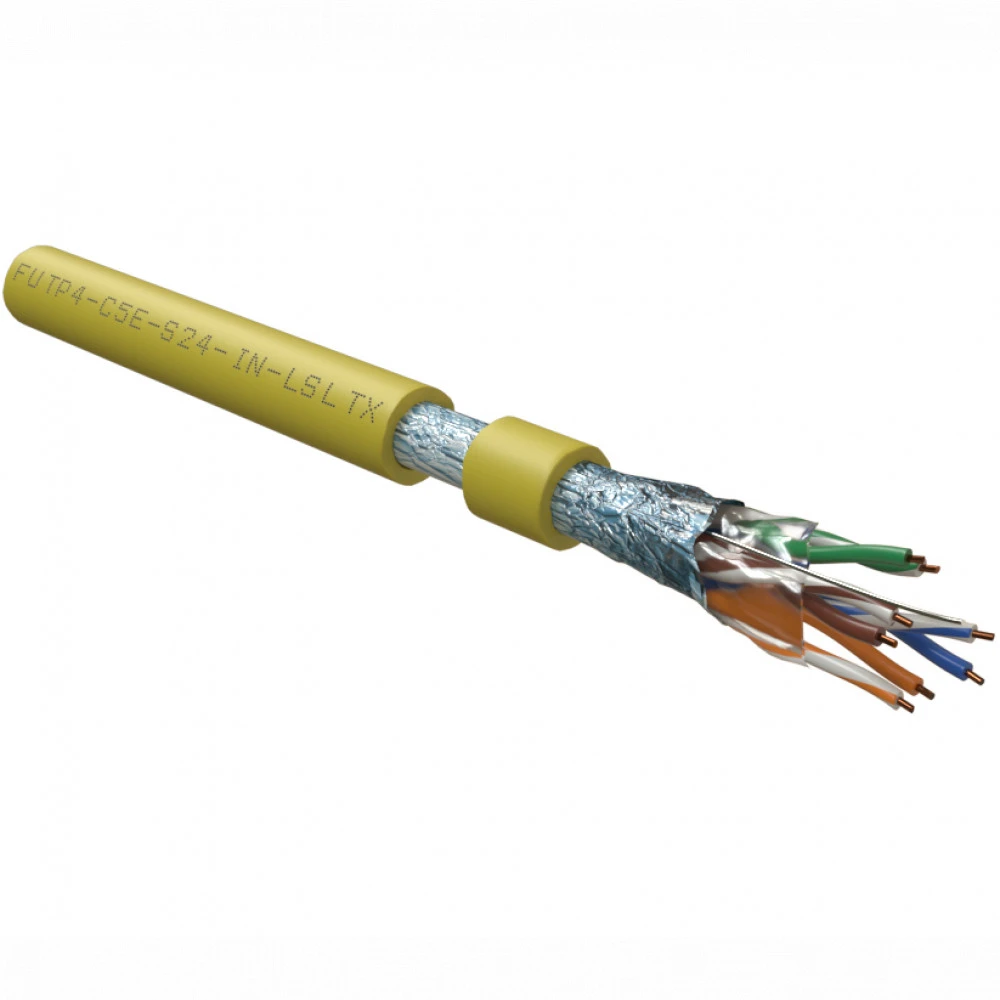 Кабель витая пара Hyperline Кабель витая пара экранированный F/UTP (305 м) FUTP4-C5E-S24-IN-LSLTX-YL-305