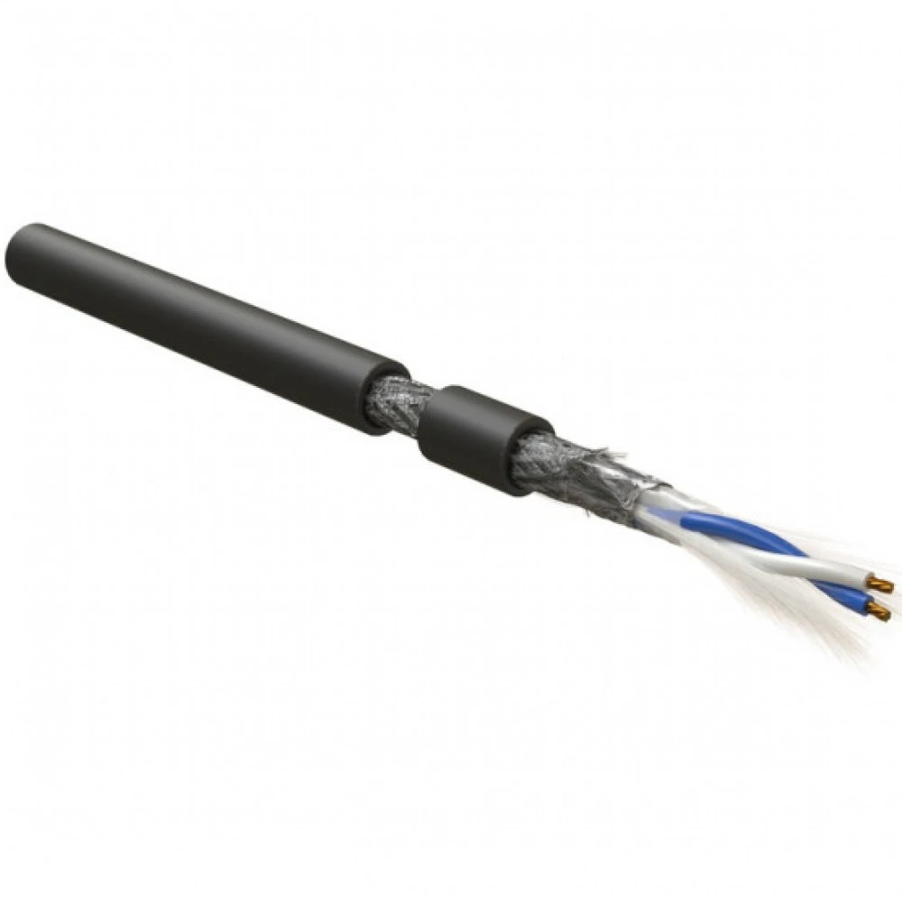 Оптический кабель Hyperline Кабель интерфейса RS-485 экранированный SF/UTP (500 м) RS-SF-1x2x24/7-PVC-BK-500