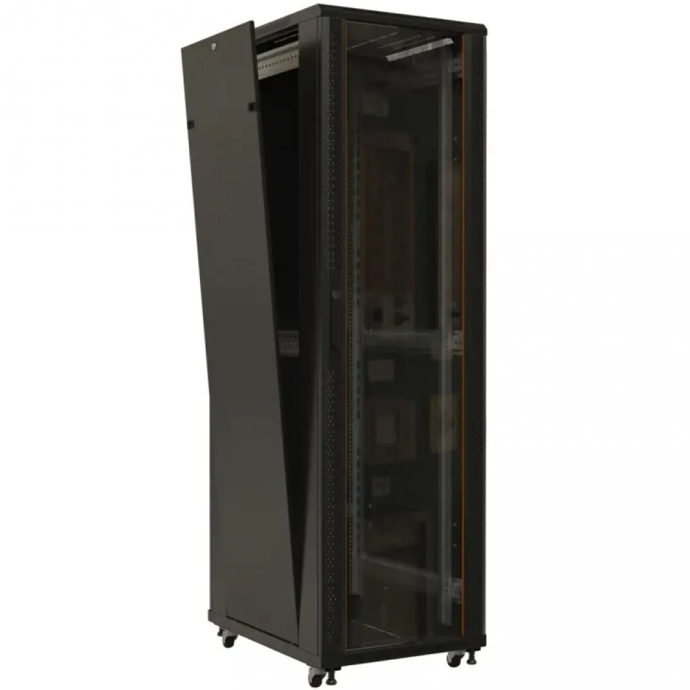 Серверный шкаф Hyperline Шкаф напольный 19-дюймовый 27U 1388x600х800 мм (ВхШхГ) TTB-2768-AS-RAL9004