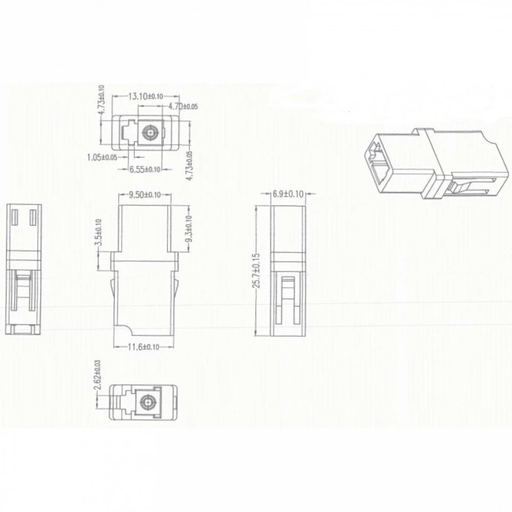 Аксессуар для оптических сетей Hyperline Оптический проходной адаптер LC-LC MM simplex корпус пластиковый бежевый белые колпачки FA-P00Z-LC/LC-N/WH-BG