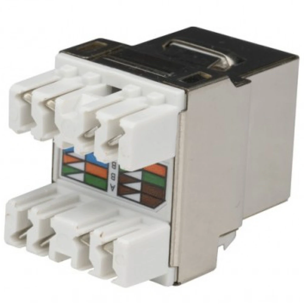 Модуль Hyperline Модуль Keystone Jack RJ-45(8P8C) категория 6 KJ5-8P8C-C6-180-SH-F-WH