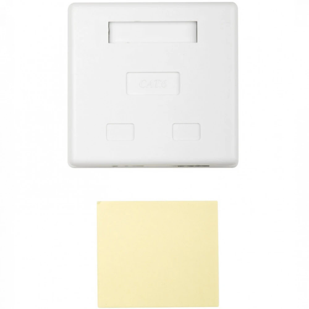 Сетевая розетка Hyperline Розетка компьютерная RJ-45(8P8C) категория 6 двойная внешняя SB1-2-8P8C-C6-WH