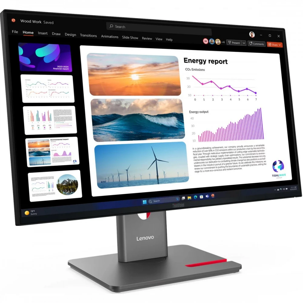 Монитор Lenovo ThinkVision P24Q-40 64B2GAT1EU 23.8 ", IPS, Quad HD 2560x1440 (16:9), 120 Гц
