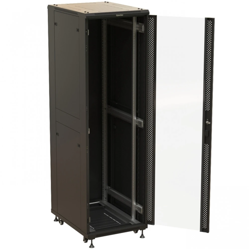 Серверный шкаф Hyperline напольный 19-дюймовый 42U 2055x600х800 мм TTBR-4268-AS-RAL9004