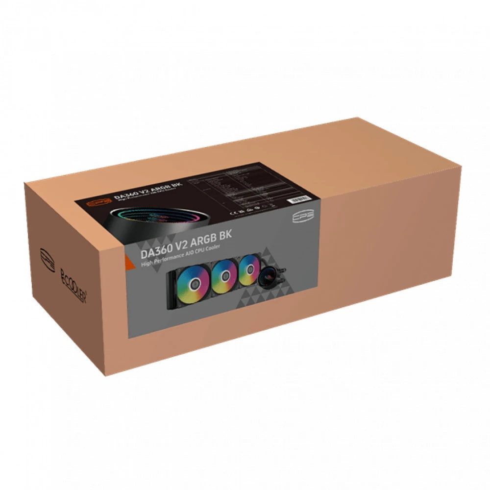 Система охлаждения PCcooler Водяное охлаждение для CPU PCCooler DA360 V2 ARGB BK TDP 300W 115X/1200/1700/1851/AM4/AM5 Черный