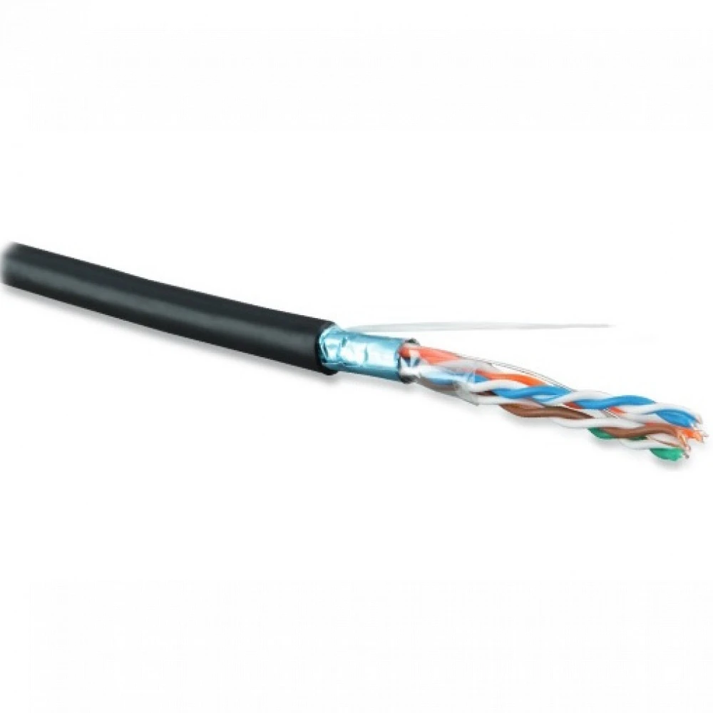 Кабель витая пара Hyperline Кабель витая пара экранированный F/UTP (305 м) FUTP4R-C6-S23-OUT-LSZH-BK-305