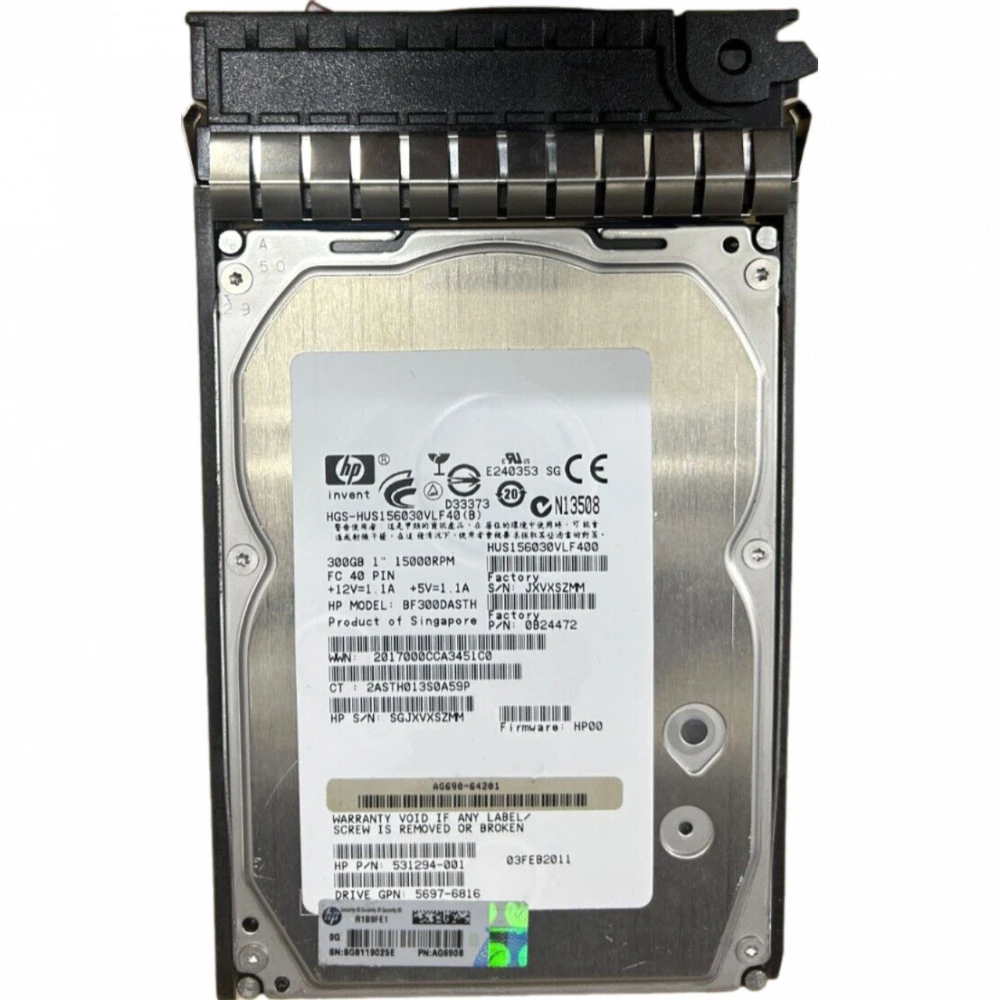 Опция для системы хранения данных СХД HPE 300GB 15K FC EVA AG690B Диск для СХД