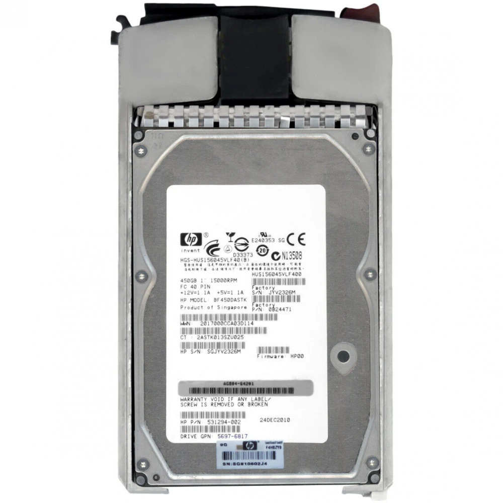 Опция для системы хранения данных СХД HPE StorageWorks EVA M6412A 450GB 15K Fibre Channel AG803B Диск для СХД