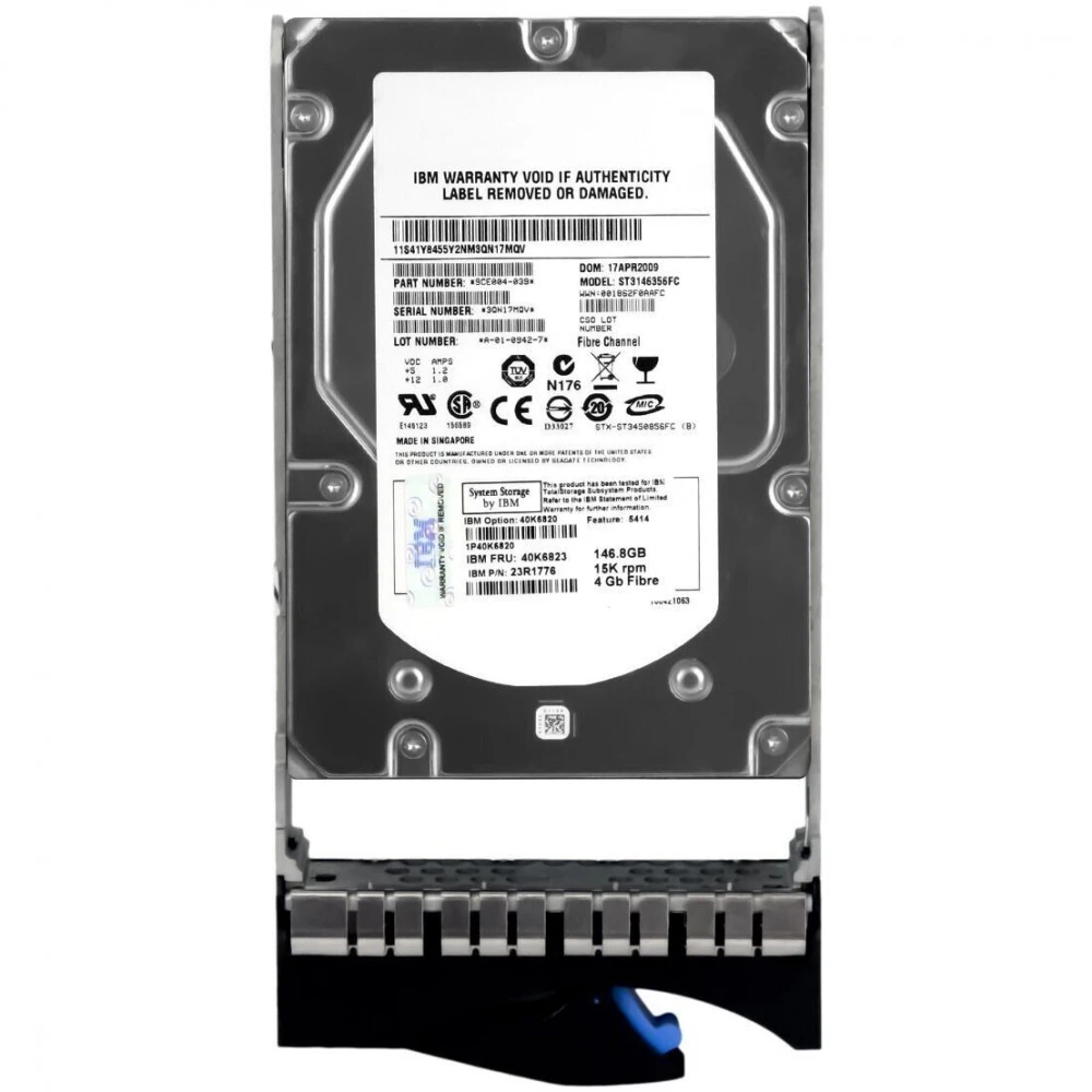 Опция для системы хранения данных СХД IBM 146GB 15K 4GB FC 3.5 HDD 40K6823 Диск для СХД