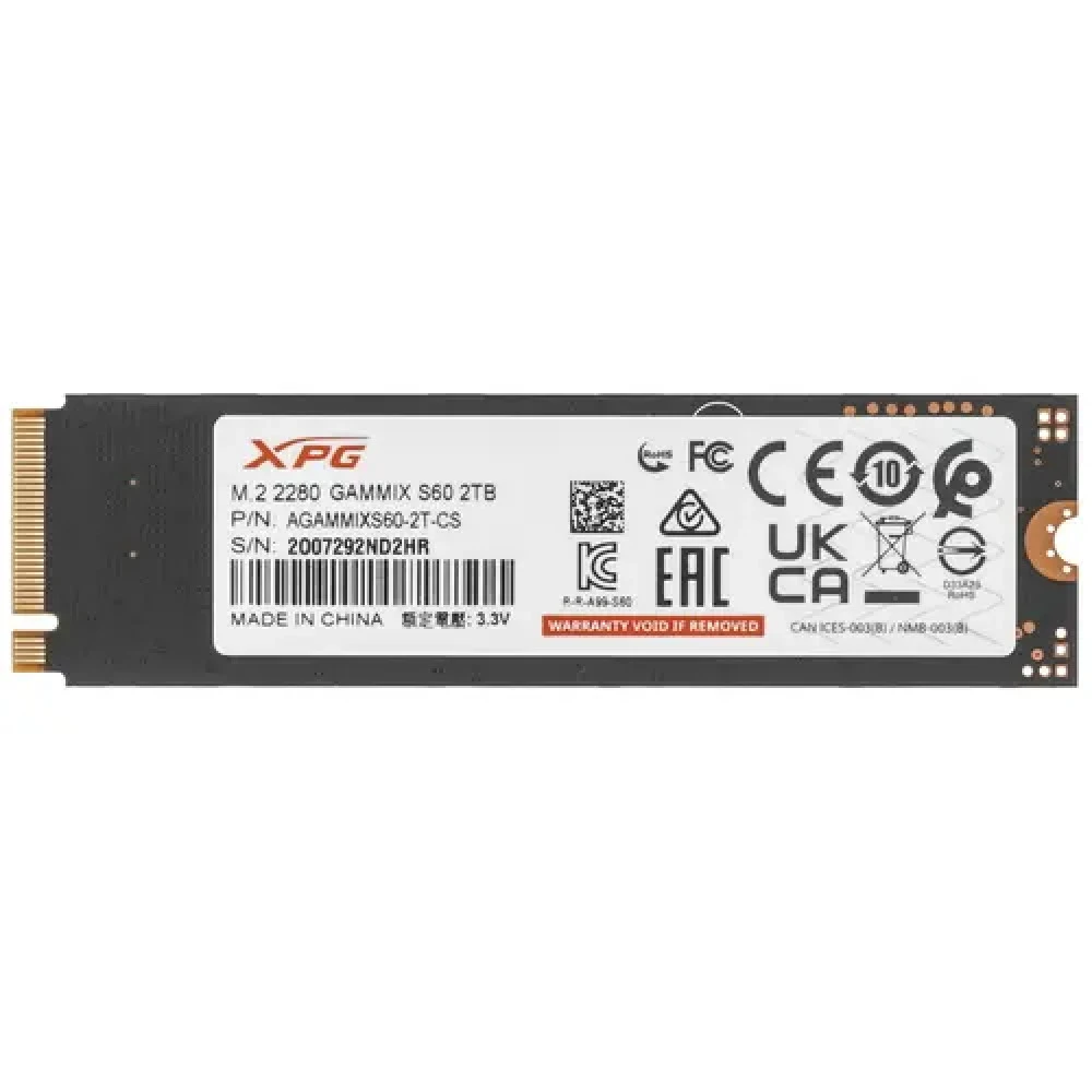 Жесткий диск ADATA XPG GAMMIX S60 BLADE AGAMMIXS60-2T-CS SSD (твердотельные), 2 ТБ, M.2, PCIe