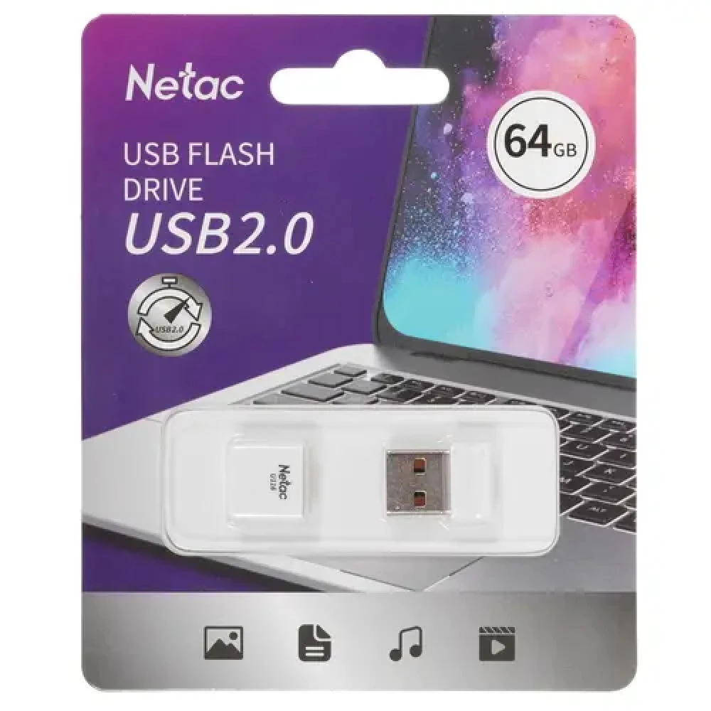 USB флешка (Flash) Netac U116 #NT03U116N-064G-20WH 64 ГБ