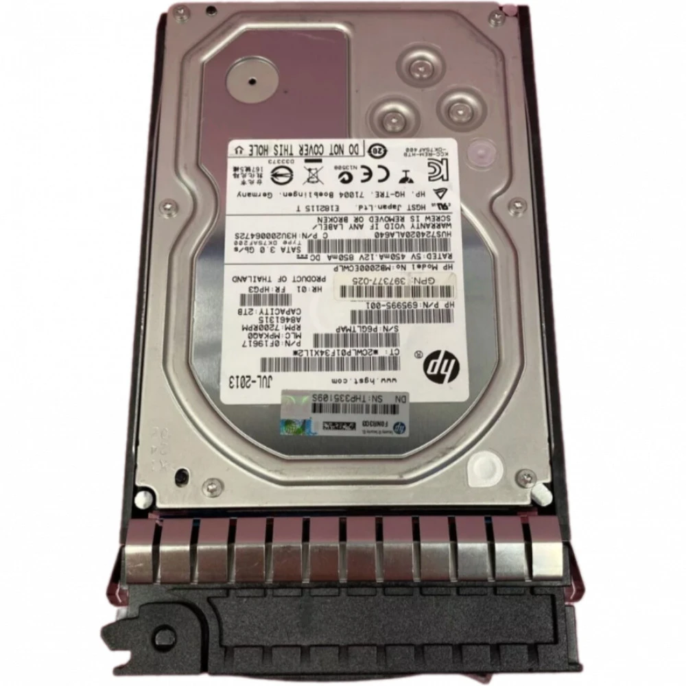 Серверный жесткий диск HPE 2TB 7.2K 3G SATA 3.5 507632-B21-REF 3,5 LFF, 2 ТБ, SATA