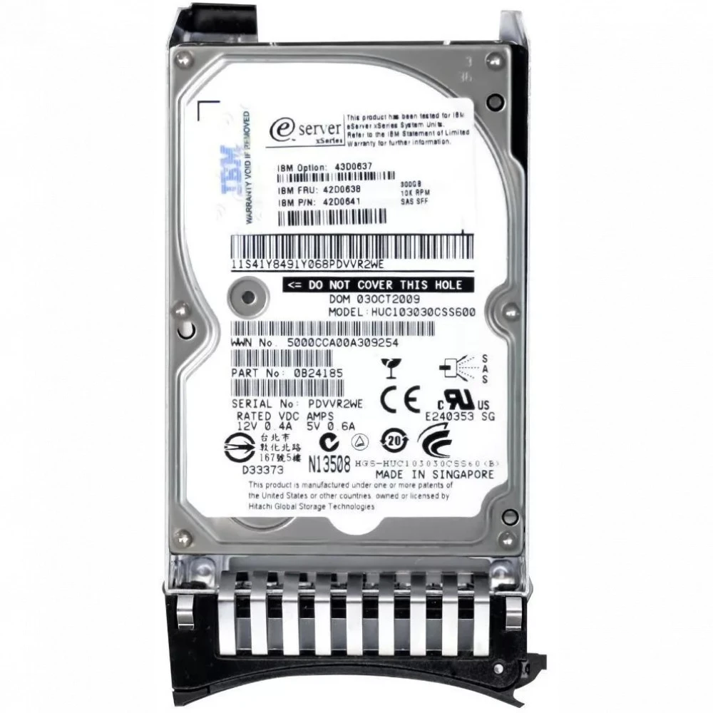 Серверный жесткий диск IBM 300GB 6G 10K 2.5 SHS SAS 42D0638 2,5 SFF, 300 ГБ, SAS