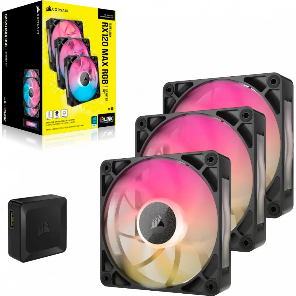 Система охлаждения Corsair iCUE LINK RX120 MAX RGB Black CO-9051034-WW Для системного блока