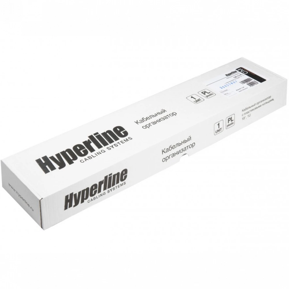 Аксессуар для серверного шкафа Hyperline Кабельный органайзер горизонтальный односторонний кольца 1U шир.19" глуб.70мм CM-1U-PL