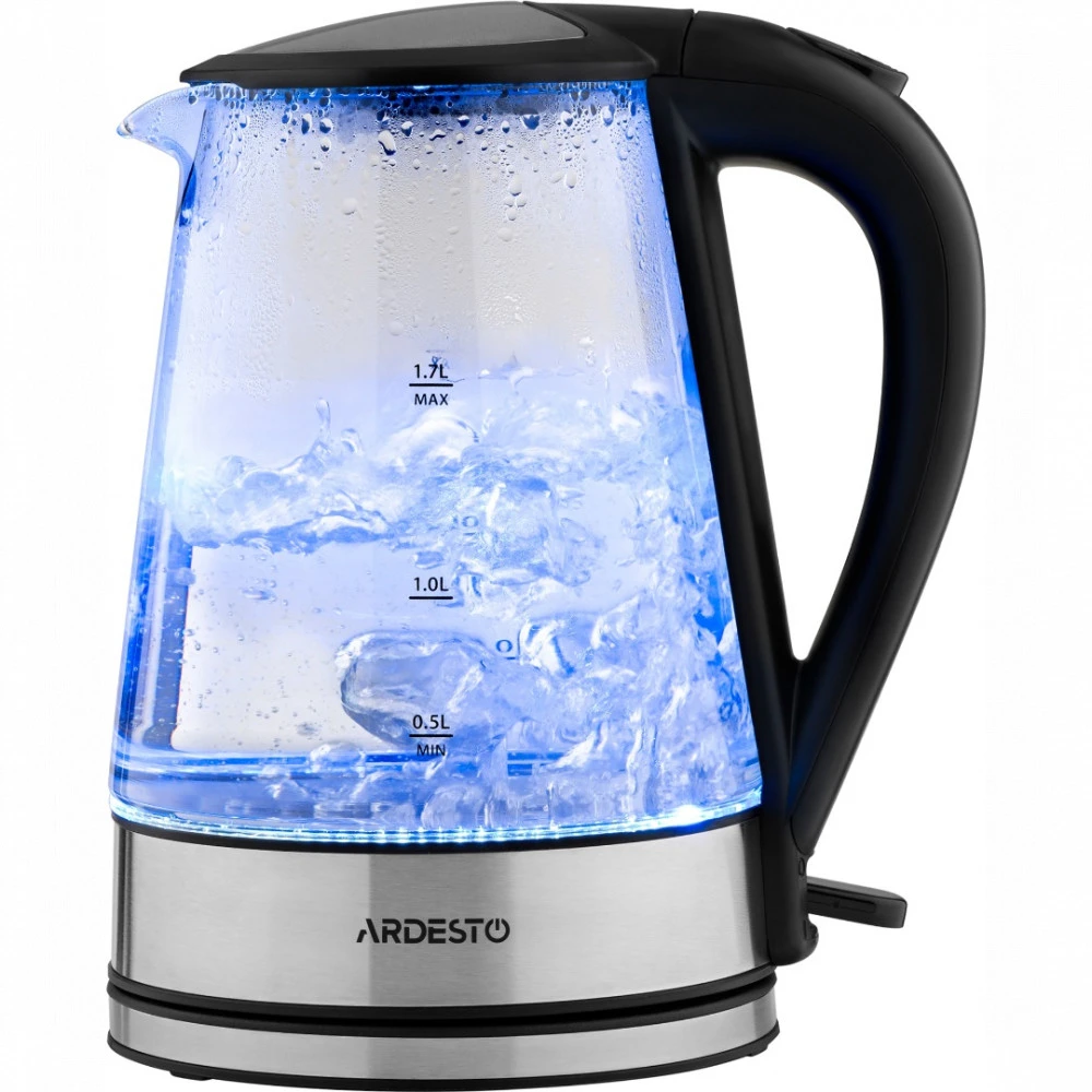 ARDESTO EKL-F110 серебристый с черным Чайник, 1.7 л., 2150 Вт