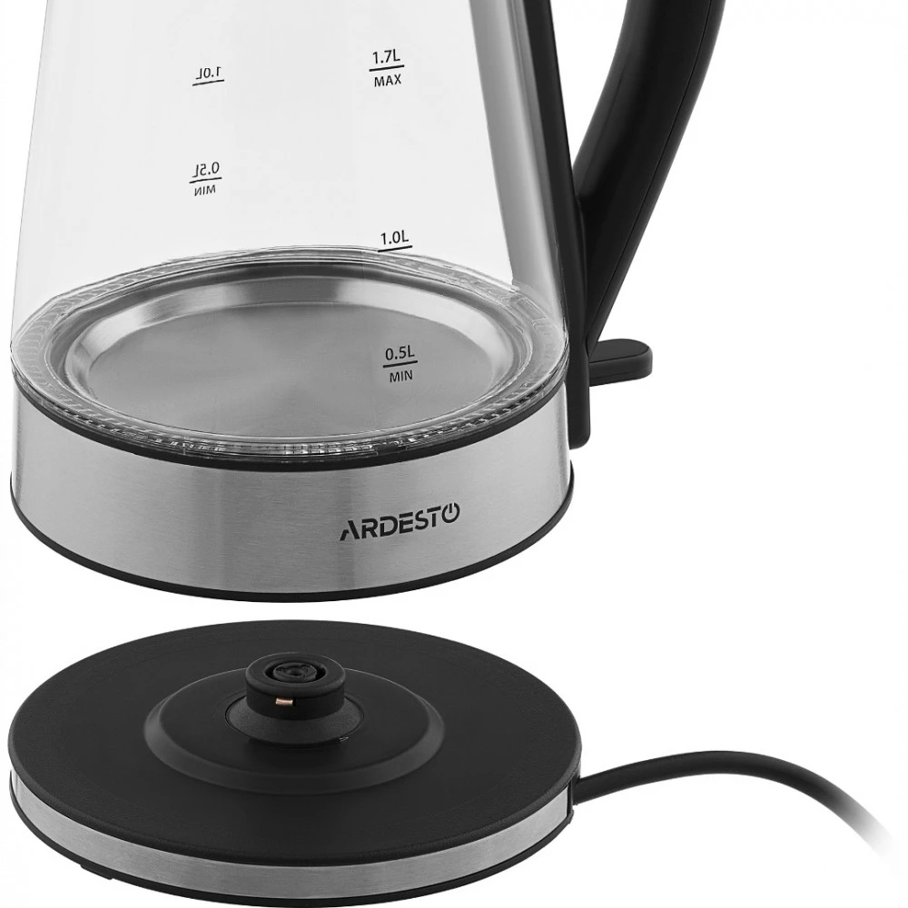 ARDESTO EKL-F110 серебристый с черным Чайник, 1.7 л., 2150 Вт