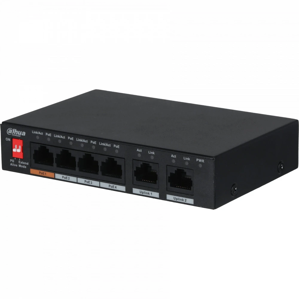 Коммутатор Dahua DH-PFS3006-4ET-60 100 Base-TX (100 мбит/с)