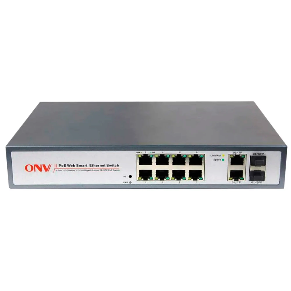 Коммутатор ONV POE31108PFM 100 Base-TX (100 мбит/с), 2 SFP порта