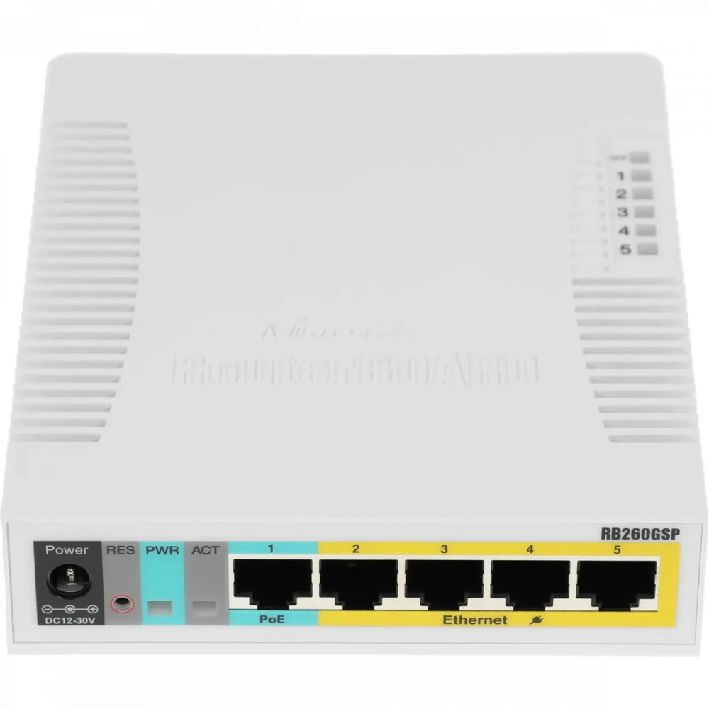 Коммутатор Mikrotik RB260GSP 1000 Base-TX (1000 мбит/с), 1 SFP порт