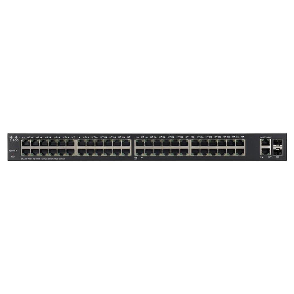 Коммутатор Cisco Small Business SF220-48 SF220-48-K9-EU 100 Base-TX (100 мбит/с), 2 SFP порта