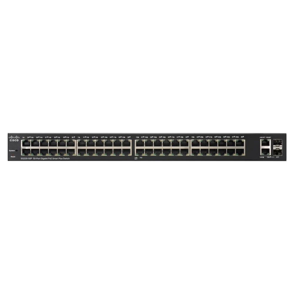 Коммутатор Cisco Small Business SG220-50 SG220-50-K9-EU 1000 Base-TX (1000 мбит/с), 2 SFP порта