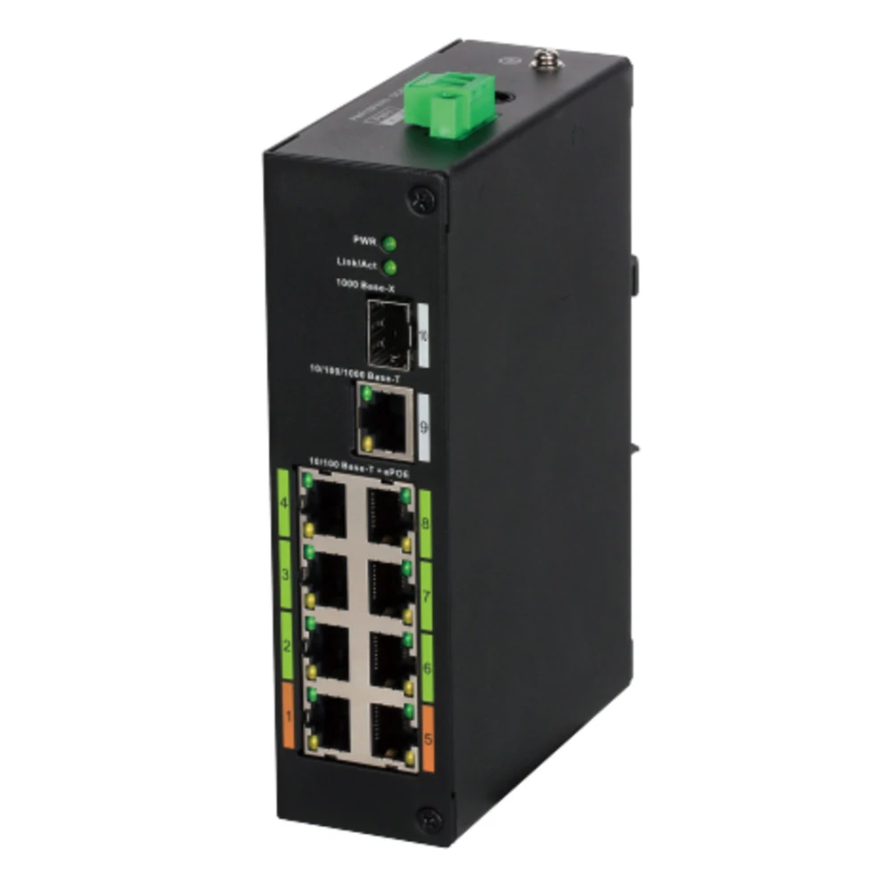 Коммутатор Dahua LR2110-8ET-120 DH-LR2110-8ET-120 1000 Base-TX (1000 мбит/с), 1 SFP порт