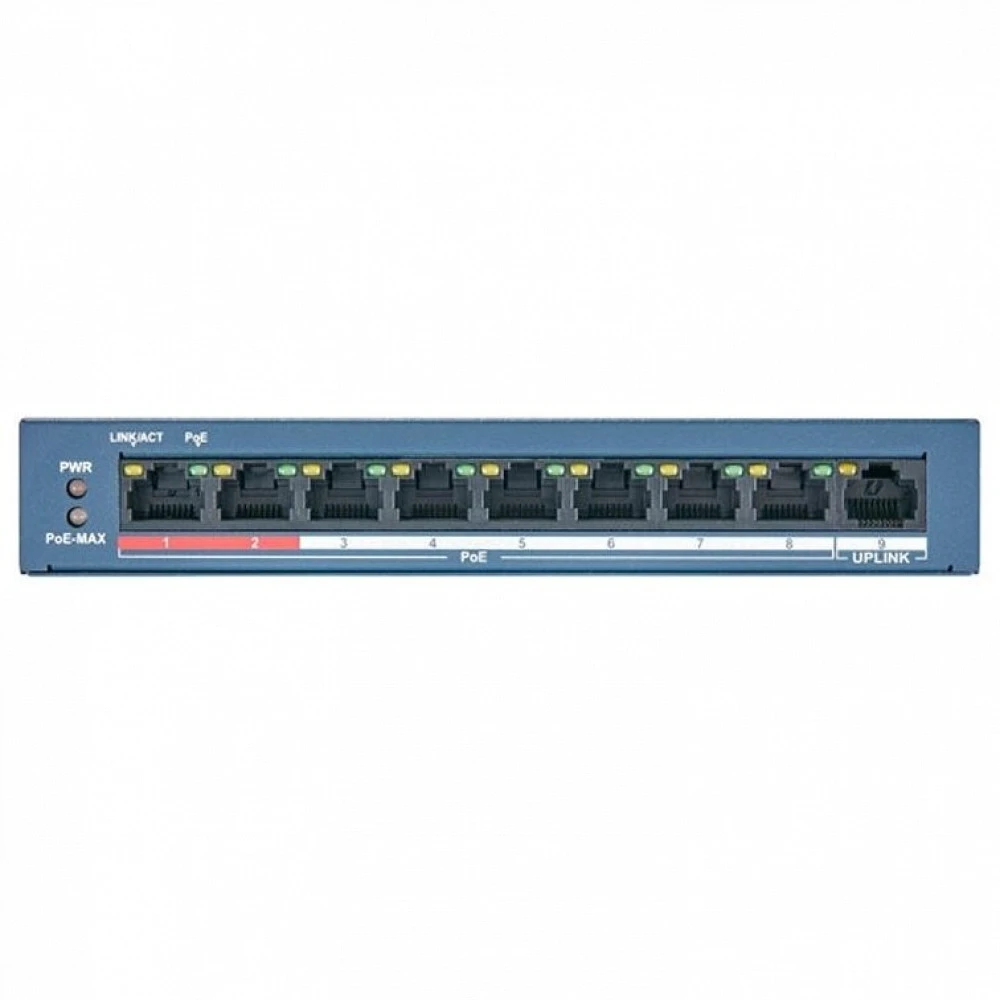 Коммутатор Hikvision DS-3E0109P-E/M(B) 100 Base-TX (100 мбит/с)