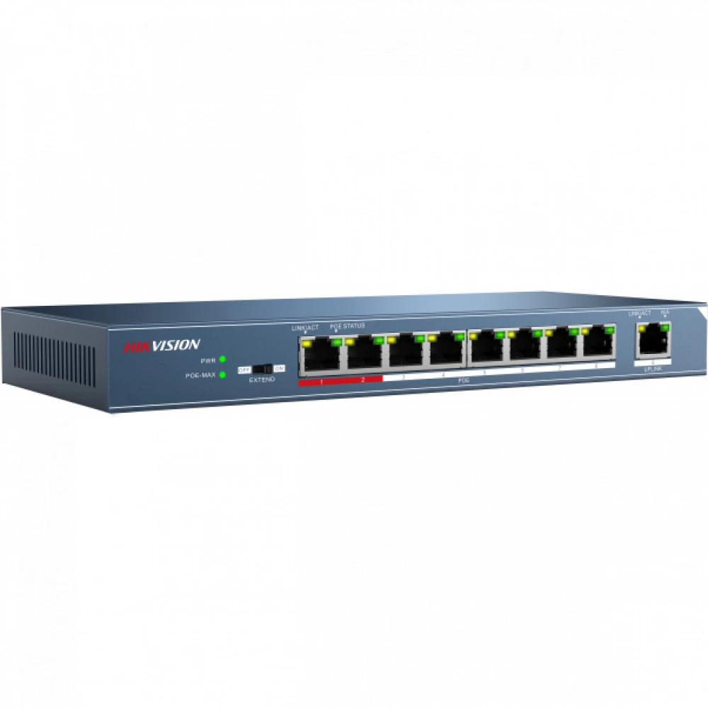 Коммутатор Hikvision DS-3E0109P-E/M(B) 100 Base-TX (100 мбит/с)