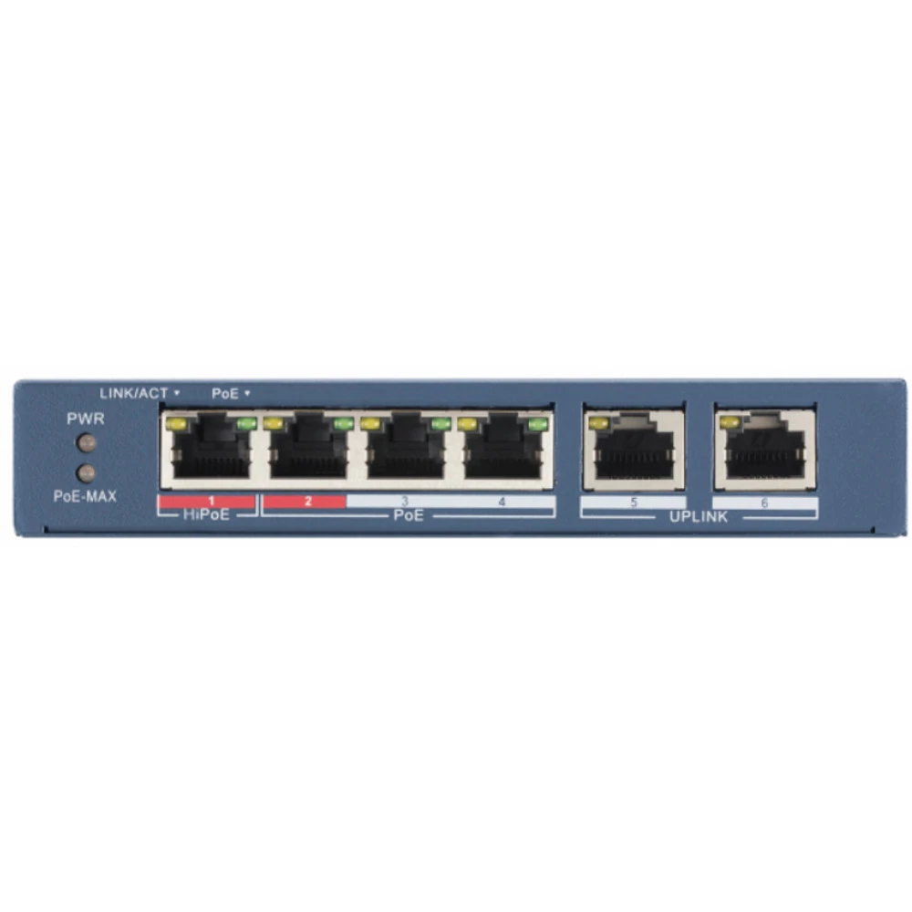 Коммутатор Hikvision DS-3E0106HP-E 100 Base-TX (100 мбит/с)