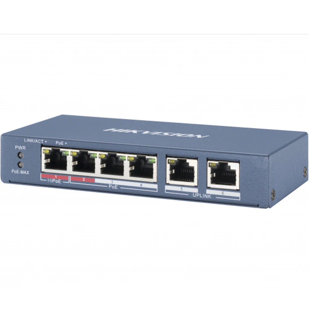 Коммутатор Hikvision DS-3E0106HP-E 100 Base-TX (100 мбит/с)
