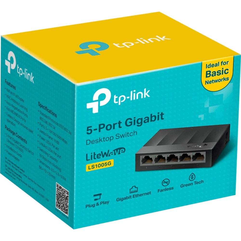 Коммутатор TP-Link LS1005G 1000 Base-TX (1000 мбит/с)