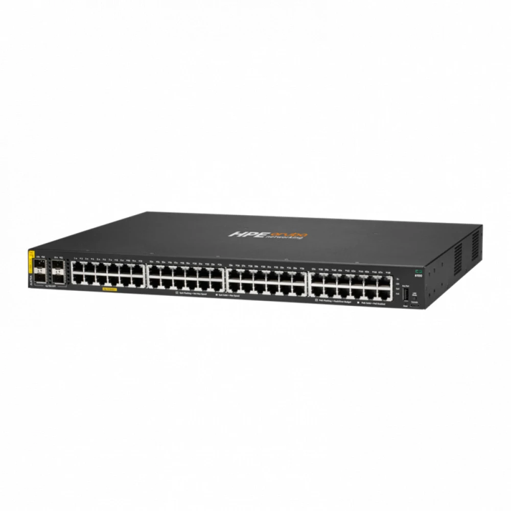 Коммутатор HPE CX 6100 48G Class4 PoE 4SFP+ 370W Switch JL675A 1000 Base-TX (1000 мбит/с), 4 SFP порта
