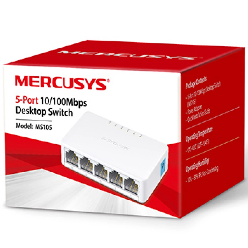 Коммутатор Mercusys MS105 100 Base-TX (100 мбит/с)