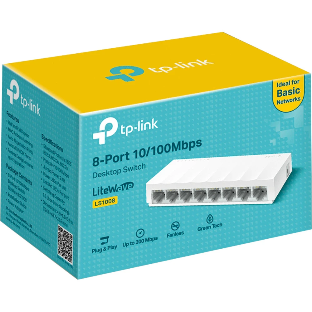 Коммутатор TP-Link LS1008 100 Base-TX (100 мбит/с)
