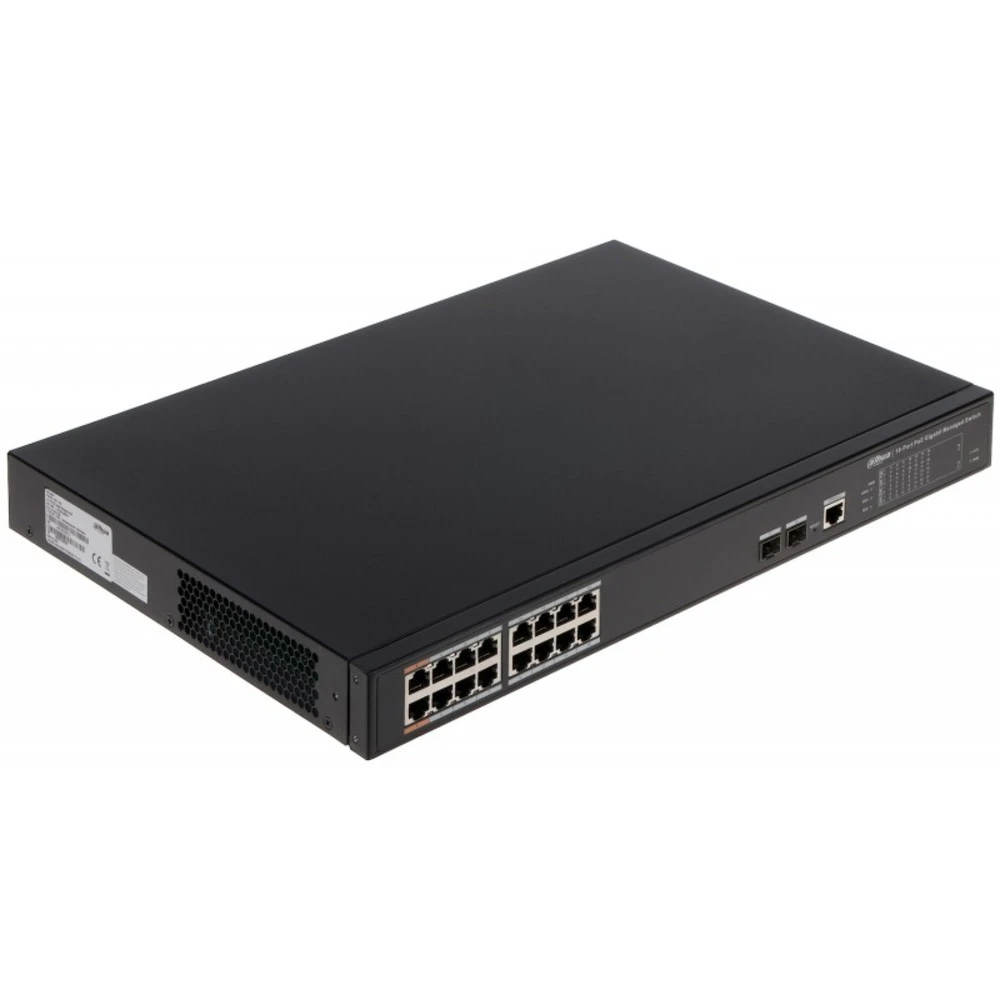Коммутатор Dahua DH-PFS4218-16GT-240 1000 Base-TX (1000 мбит/с), 2 SFP порта