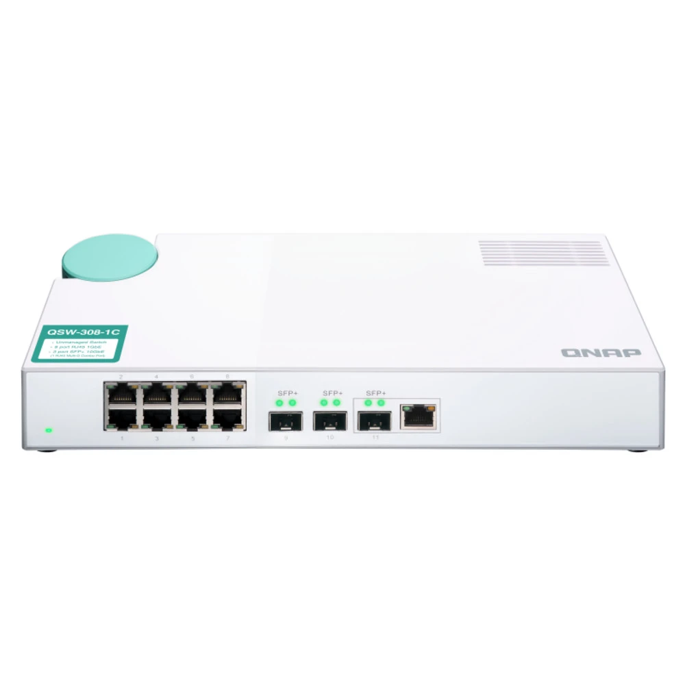 Коммутатор Qnap QSW-308-1C 1000 Base-TX (1000 мбит/с), 3 SFP порта