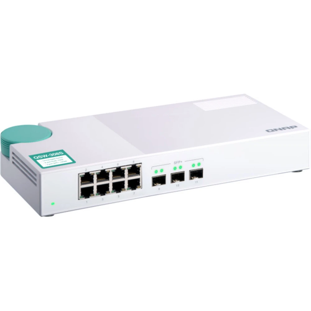 Коммутатор Qnap QSW-308S 1000 Base-TX (1000 мбит/с), 3 SFP порта