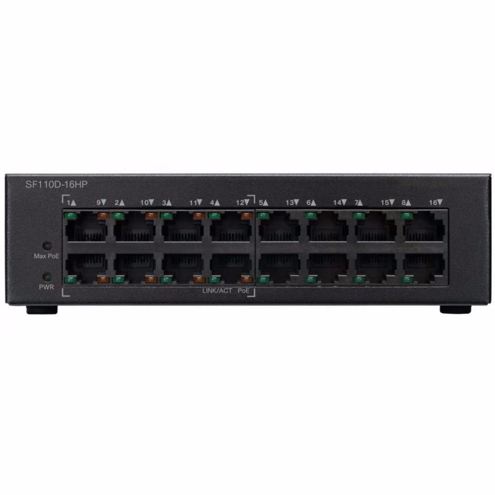 Коммутатор Cisco SF110D-16HP SF110D-16HP-EU 100 Base-TX (100 мбит/с)