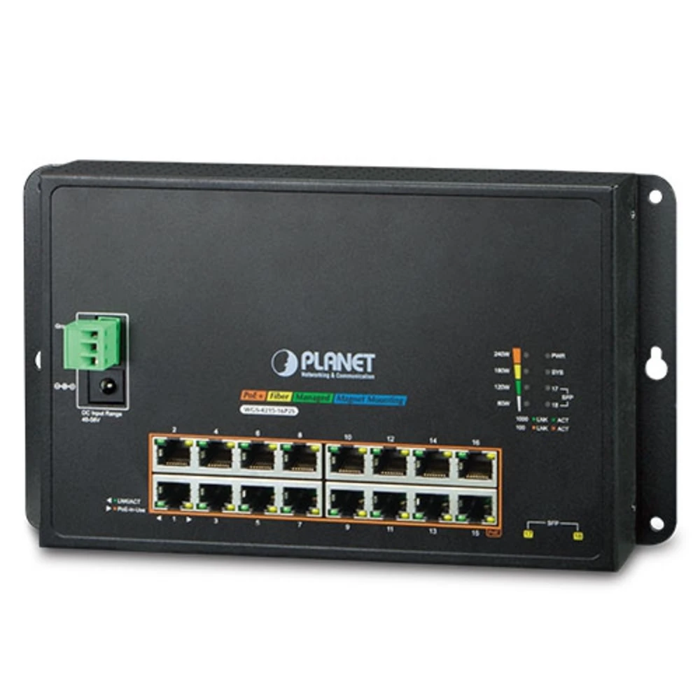 Коммутатор Planet WGS-4215-16P2S 1000 Base-TX (1000 мбит/с), 2 SFP порта